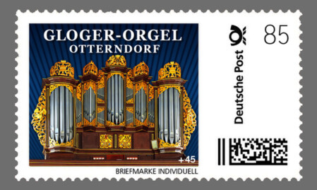 Benefiz-Briefmarke für Gloger-Orgel in Otterndorf  